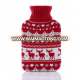 Hot sale Christmas deer models natural rubber explosion proof 2L hot water bottle with cover